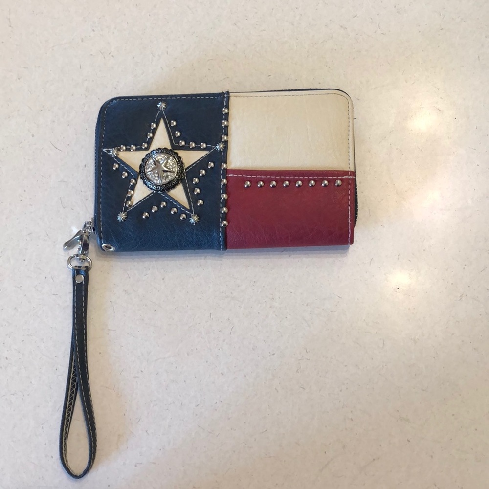 Red white and blue wallet